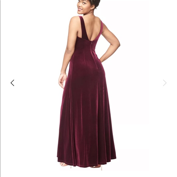 Bill Levkoff Velvet A Line Gown 2 Extra Length - Picture 2 of 7